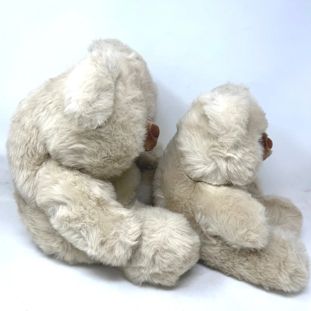 Vintage Prestige Toy‎ Corp Set of 2 Teddy Bear Plush Tan Beige 1985